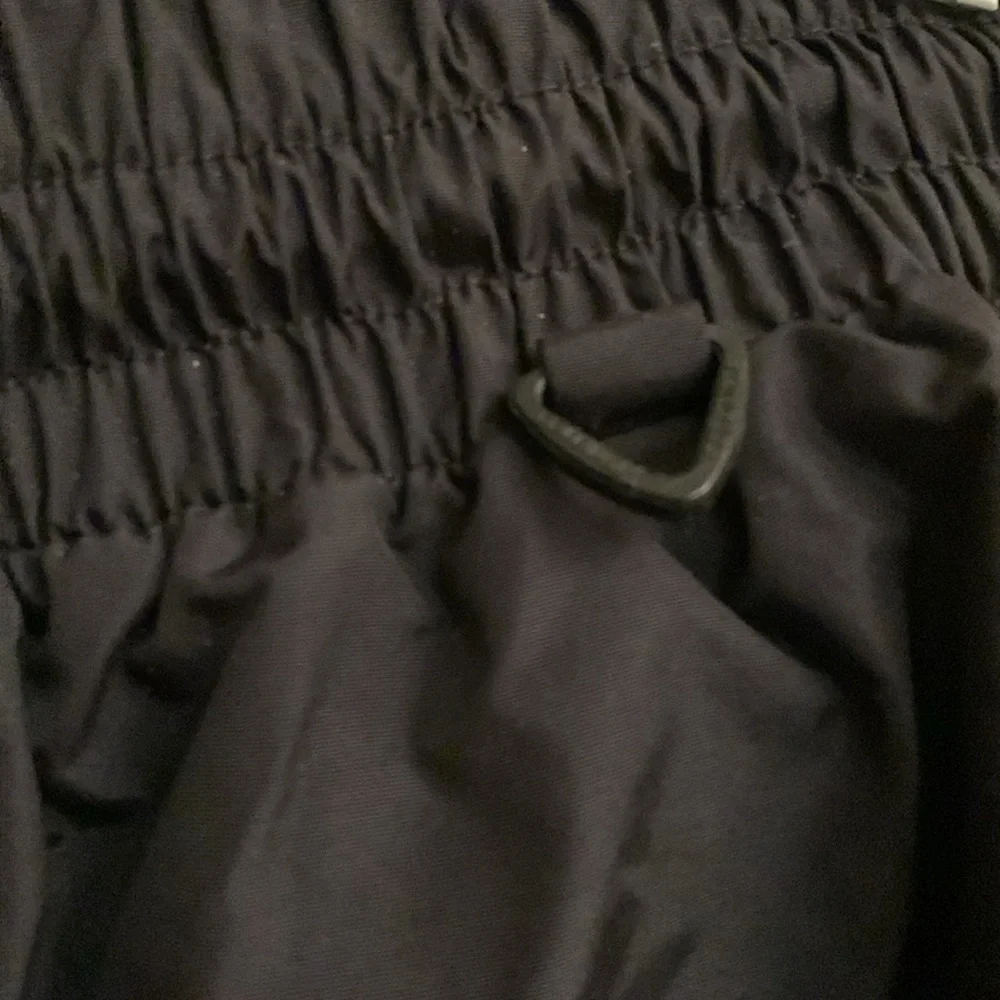 Columbia M heavy woven black ripstop nylon wind rain pants elastic drawstring